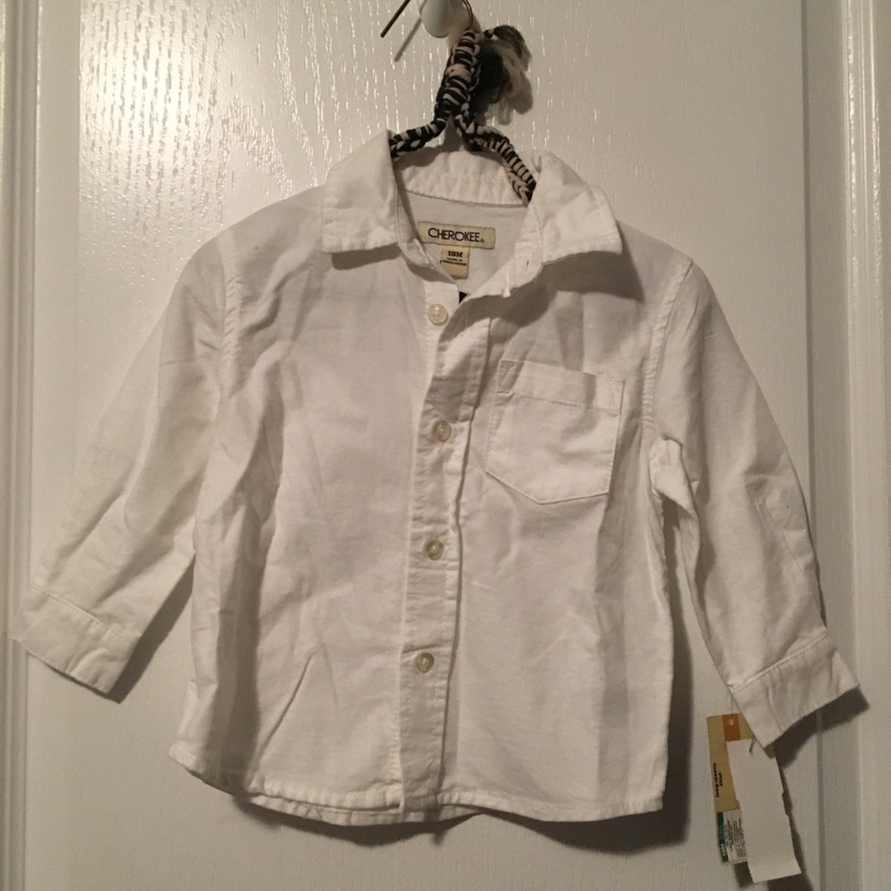 Cherokee white button up- brand new 18 month